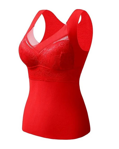 Ropa interior térmica de terciopelo con cuello en V y encaje para mujer, otoño/invierno