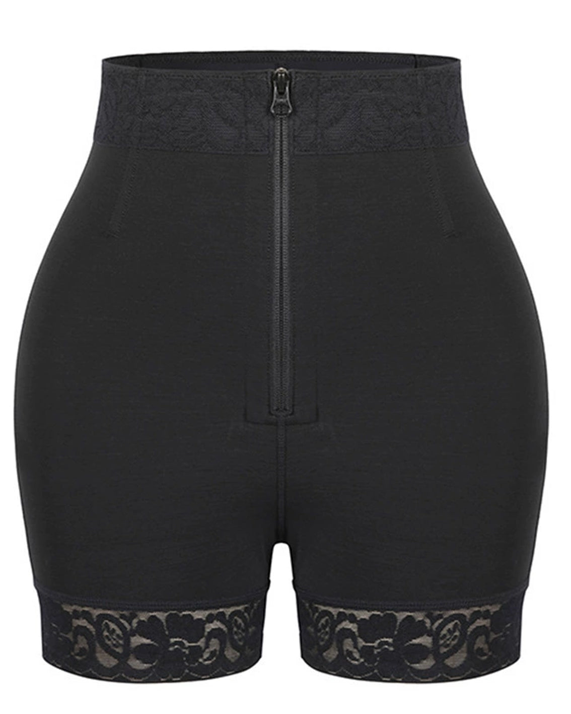 Pantalones de cintura alta con cremallera que levantan la cadera y controlan el abdomen