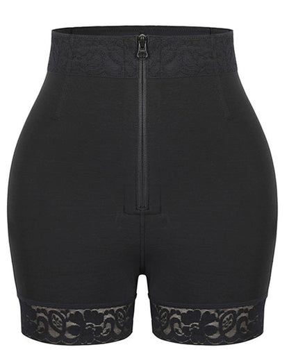 Pantalones de cintura alta con cremallera que levantan la cadera y controlan el abdomen
